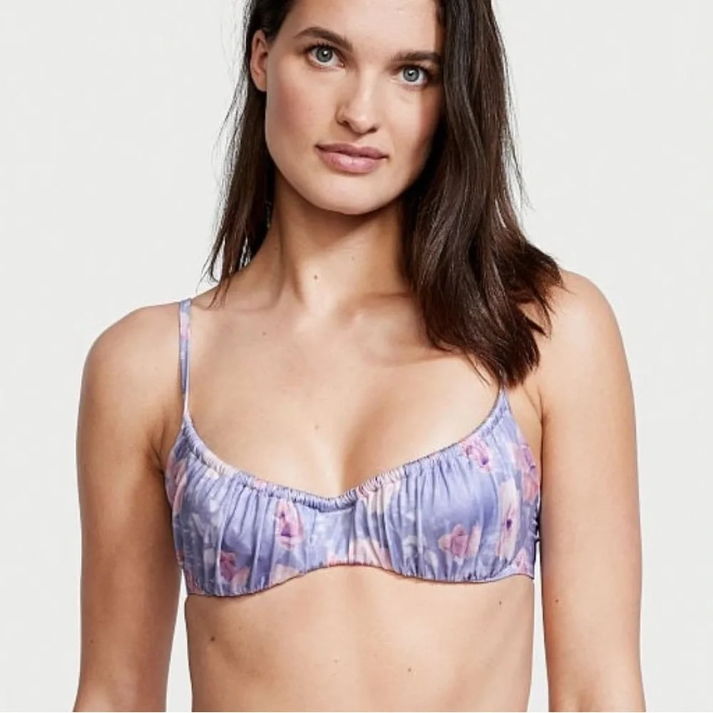 NEW Victoria's Secret Swim‎ Ruched Wicked Bikini Top 32DD Floral Underwire 32E